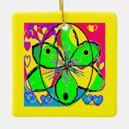 Adorno De Cerámica Gran flor firma diseño de arte original muy bonito