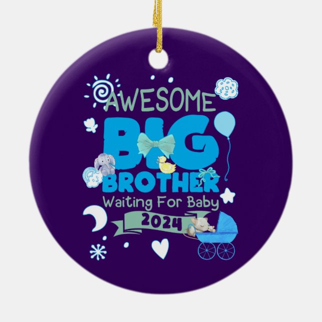 Adorno De Cerámica Gran Hermano Esperando el Recién nacido 2024 (Atrás)