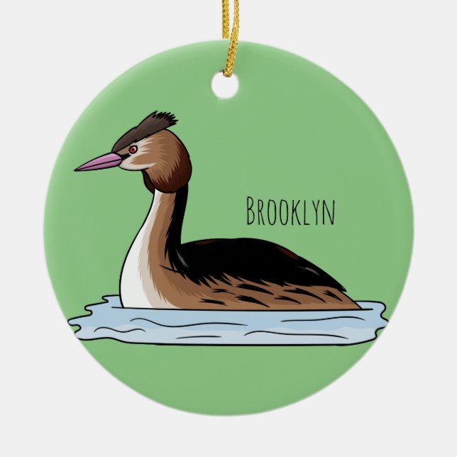 Adorno De Cerámica Gran ilustracion de personalizado de aves grises c (Frente)