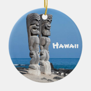 Adorno De Cerámica Gran Isla Tiki Recuerdo