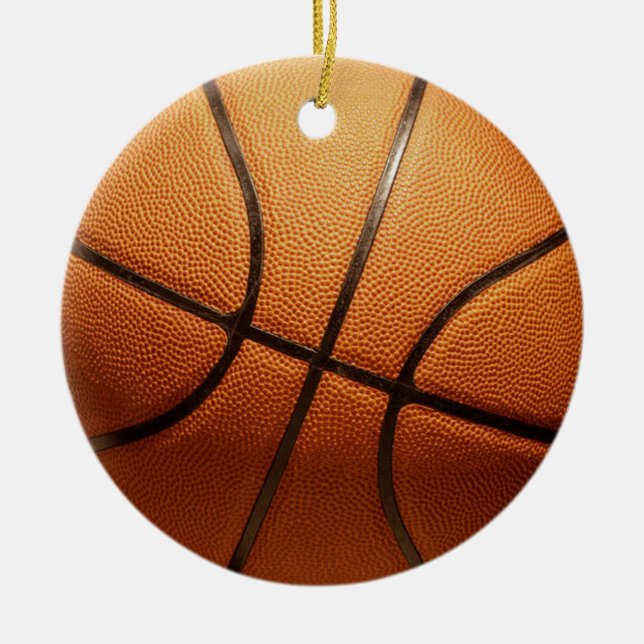 Adorno De Cerámica Gran Naranja de baloncesto tradicional, (Frente)