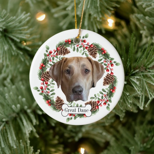 Adorno De Cerámica gran perro de dane (Árbol)