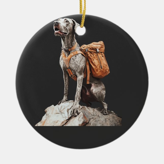 Adorno De Cerámica Gran Pitbull Dane (Frente)