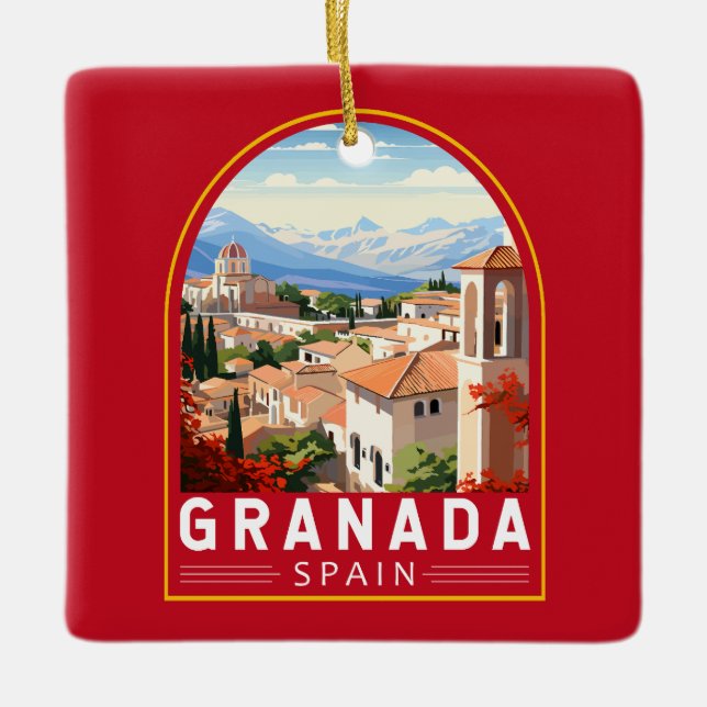 Adorno De Cerámica Granada España Viaje de arte (Anverso)