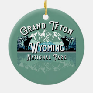 ADORNO DE CERÁMICA GRAND TETON NATIONAL PARK HOLIDAY KEEPSAKE