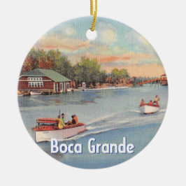Adorno De Cerámica Grande la Florida Gasparilla vintage de la isla de