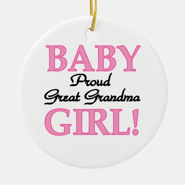 Adorno De Cerámica Grandes regalos orgullosos de la niña de la abuela (Frente)