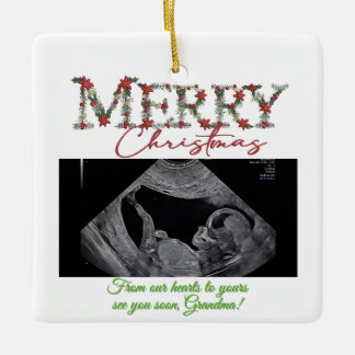 Adorno De Cerámica Grandma Christmas Ornament With a Baby Sonogram 