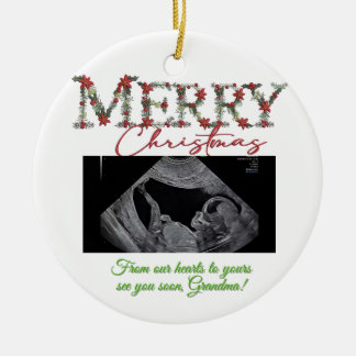 Adorno De Cerámica Grandma Christmas Ornament With a Baby Sonogram