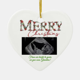 Adorno De Cerámica Grandma Christmas Ornament With a Baby Sonogram 