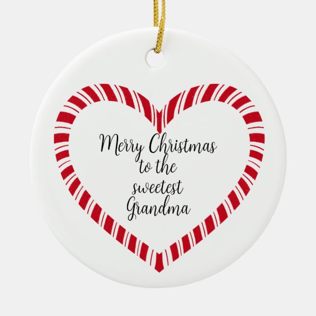 Adorno De Cerámica Grandma Christmas Tree Sweetest  (Frente)