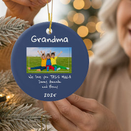 Adorno De Cerámica Grandma We Love You This Much Photo Christmas Gift
