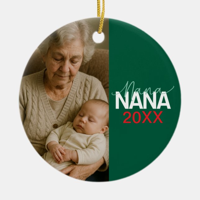 Adorno De Cerámica Grandma's "NANA" Design Ceramic Ceramic Ornament (Frente)