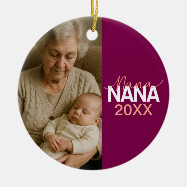 Adorno De Cerámica Grandma's "NANA" Design Ceramic Ceramic Ornament (Frente)