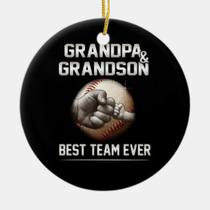 Adorno De Cerámica Grandpa And Grandson Best Team Ever