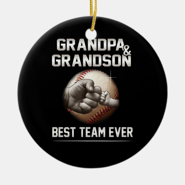 Adorno De Cerámica Grandpa And Grandson Best Team Ever (Frente)