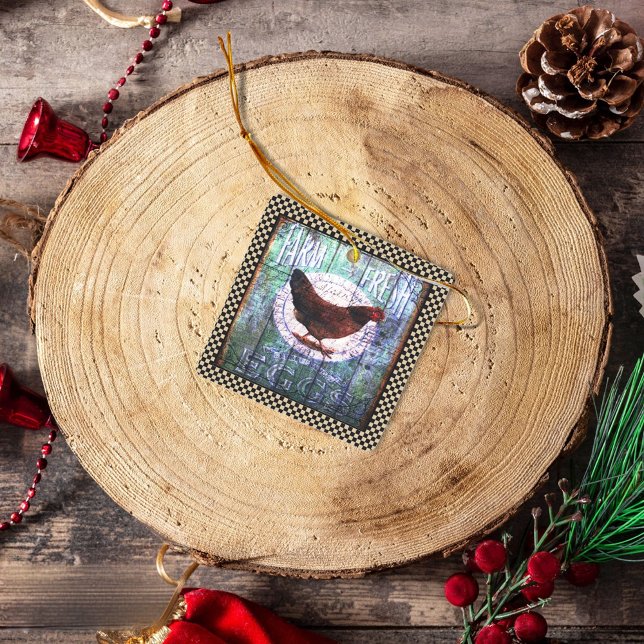 Adorno De Cerámica Granja de pollo de campo Huevos frescos Ephemera (Subido por el creador)