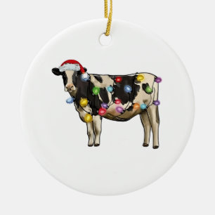 Adorno De Cerámica Granja de Vacas de Navidad Amante Lindo Santa Fies