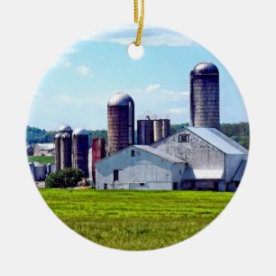 Adorno De Cerámica Granja Pennsylvania Con Silos