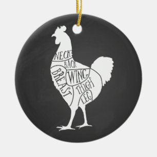 Adorno De Cerámica granjero carnicero de pollo corta de arte pequeño