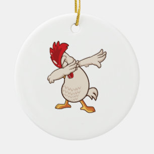 Adorno De Cerámica Granjero de pollo haciendo Dab Dance
