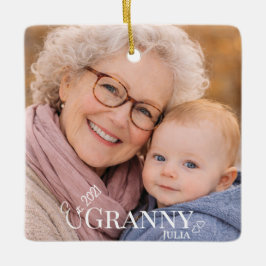 Adorno De Cerámica Granny Photo Established Year Modern Heart