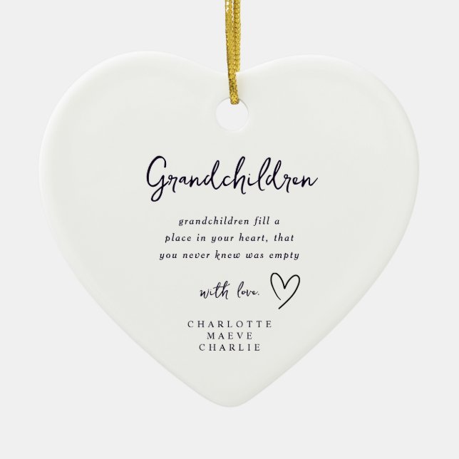 Adorno De Cerámica Granparents Grandma Grandad Heart Ornament (Frente)
