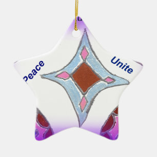 Adorno De Cerámica "Gratitud Paz Amor Unir" Impresión de Arte Mandala
