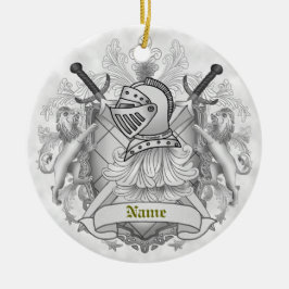 Adorno De Cerámica Gray Knight Family Crest