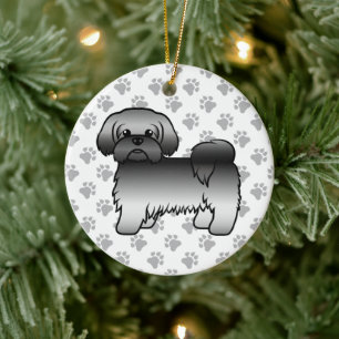 Adorno De Cerámica Gray Shih Tzu Cute Cartoon Dog Ilustracion