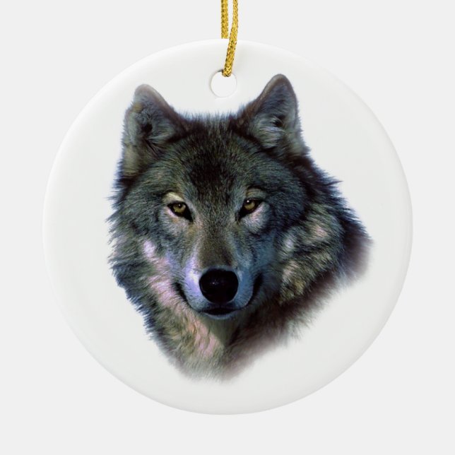 Adorno De Cerámica Gray Wolf Eyes (Frente)