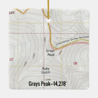 Adorno De Cerámica Grays Peak Fourteener Topo