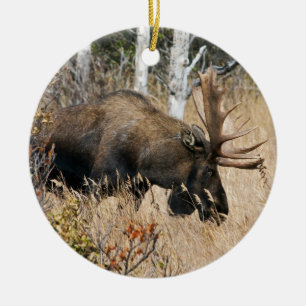 Adorno De Cerámica Grazing Bull Moose