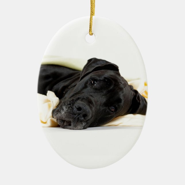 Adorno De Cerámica Great Dane - black/Dogge Alemán - negro (Frente)