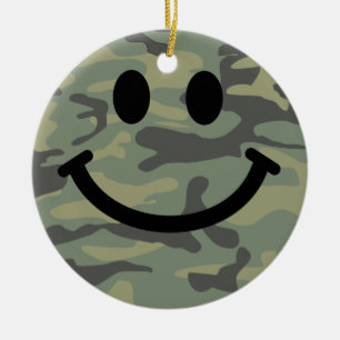 Adorno De Cerámica Green Camo Face