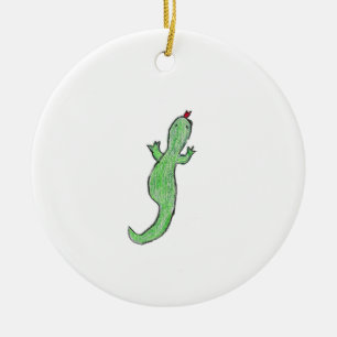 Adorno De Cerámica Green Lizzard