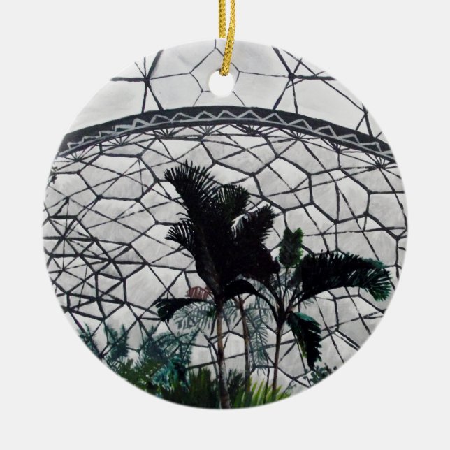 Adorno De Cerámica Green Nature Dome Ceramic Square Ornament (Frente)