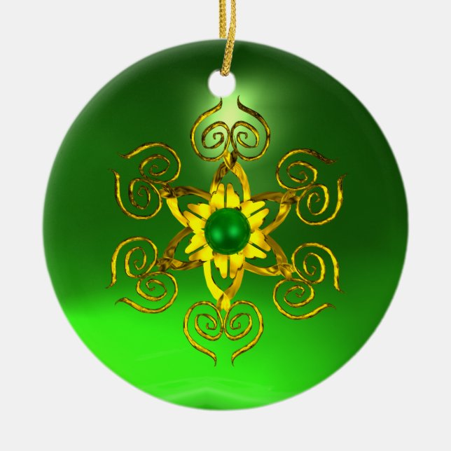 ADORNO DE CERÁMICA GREEN TALISMAN EMERALD (Frente)