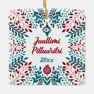 Adorno De Cerámica Greenlandic, Juullimi Pilluaritsi Feliz Navidad