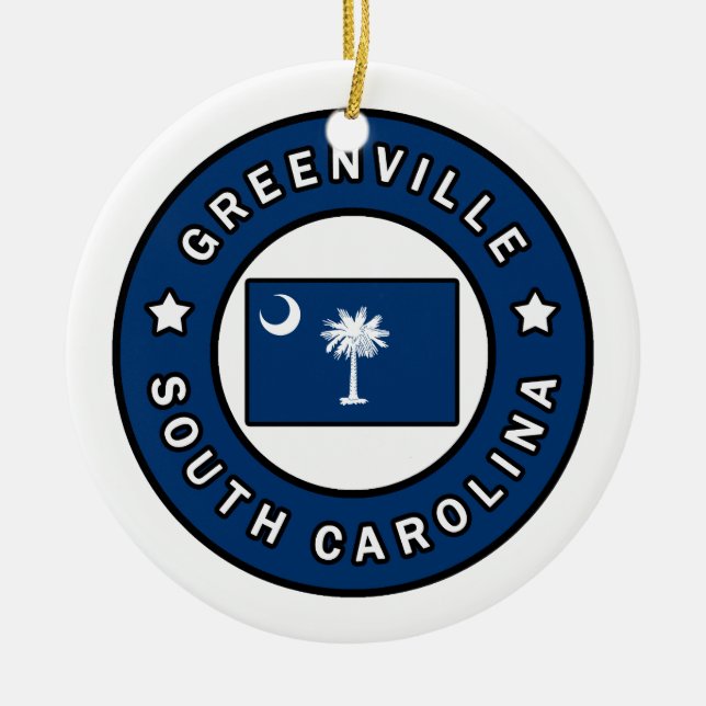 Adorno De Cerámica Greenville Carolina del Sur (Frente)