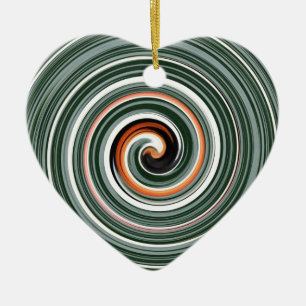 Adorno De Cerámica Grey and orange spiral pattern