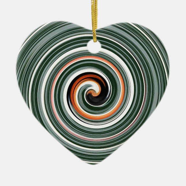 Adorno De Cerámica Grey and orange spiral pattern (Frente)