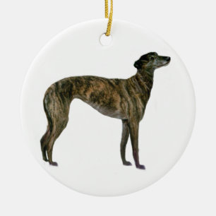 Adorno De Cerámica Greyhound - Brindle (de pie)