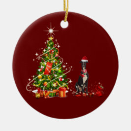 Adorno De Cerámica greyhound con Gorras Navidades de Scaft