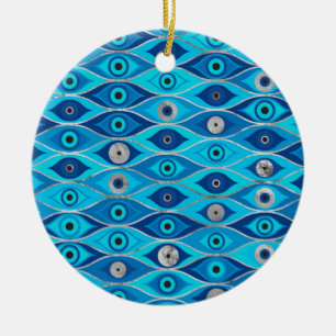 Adorno De Cerámica Griego Mati Mataki - Patrón de ojos malvados en e