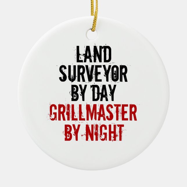 Adorno De Cerámica Grillmaster Land Surveyor (Frente)