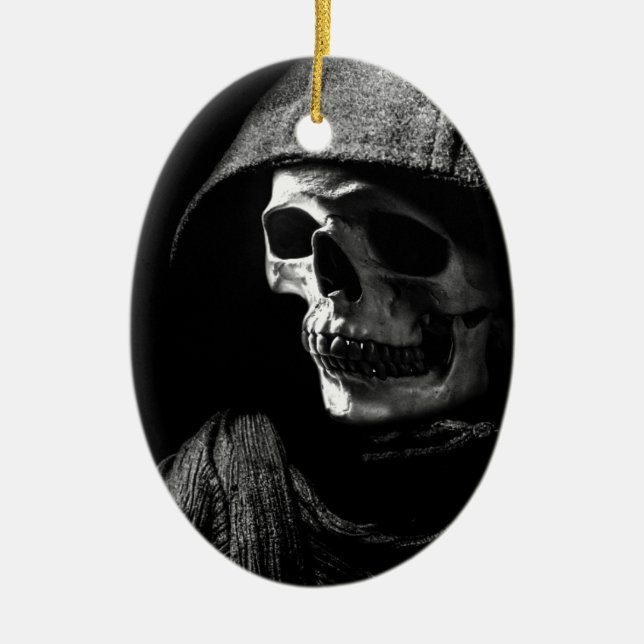 Adorno De Cerámica Grim Reaper Skull (Frente)