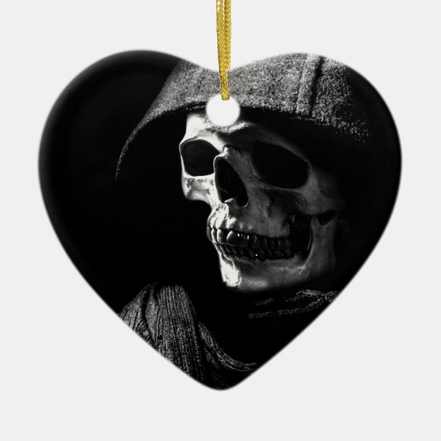 Adorno De Cerámica Grim Reaper Skull (Frente)