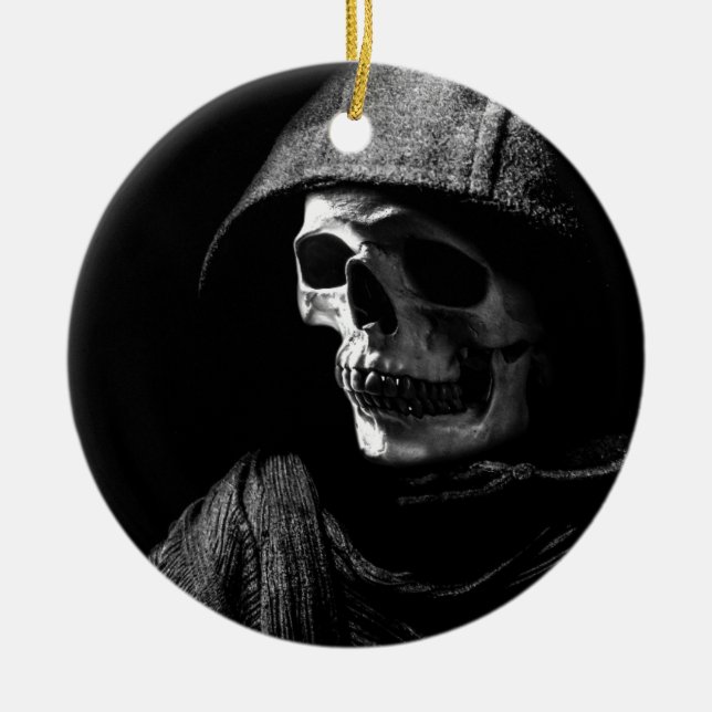 Adorno De Cerámica Grim Reaper Skull (Frente)
