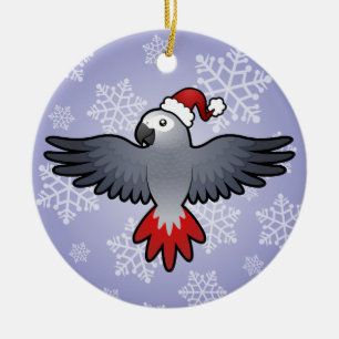Adorno De Cerámica Gris africano del navidad (pájaro medio)